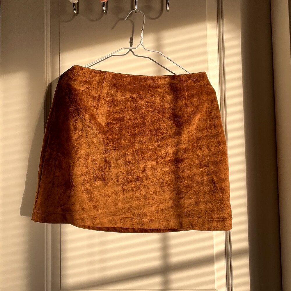 brown suede abercrombie skirt
